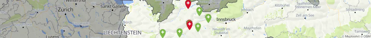 Kartenansicht für Apotheken-Notdienste in der Nähe von Weißenbach am Lech (Reutte, Tirol)